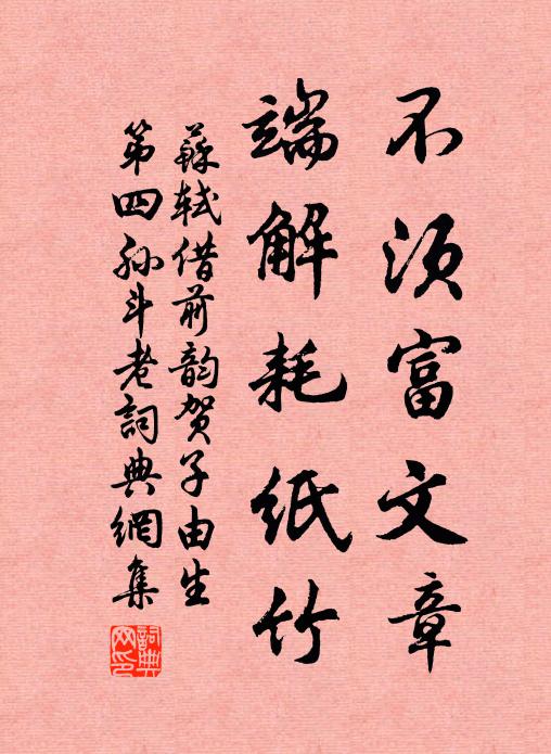 苏轼不须富文章，端解耗纸竹书法作品欣赏