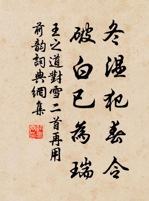 王之道冬温犯春令，破白已为瑞书法作品欣赏