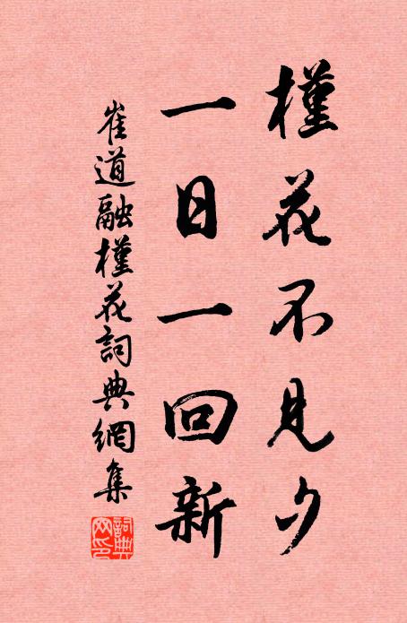 崔道融槿花不见夕，一日一回新书法作品欣赏