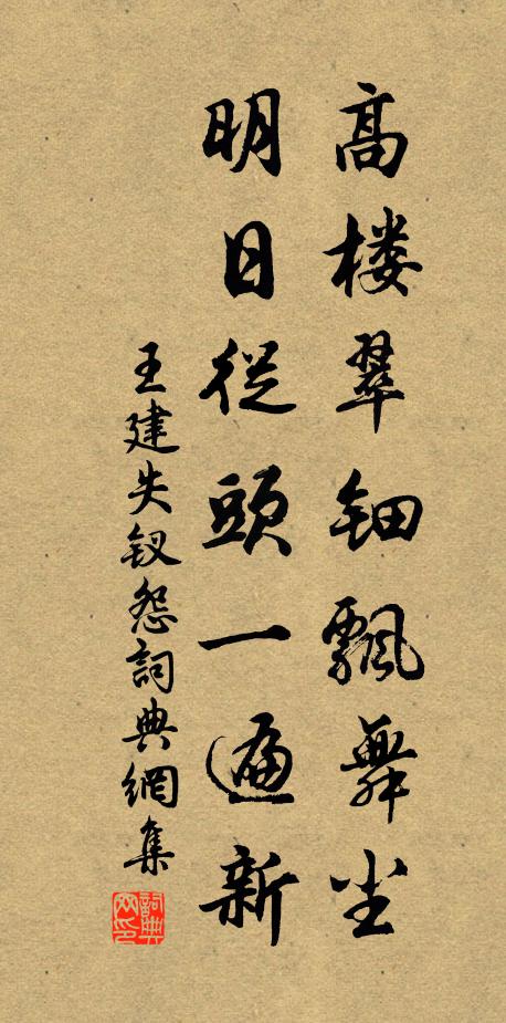 王建高楼翠钿飘舞尘，明日从头一遍新书法作品欣赏