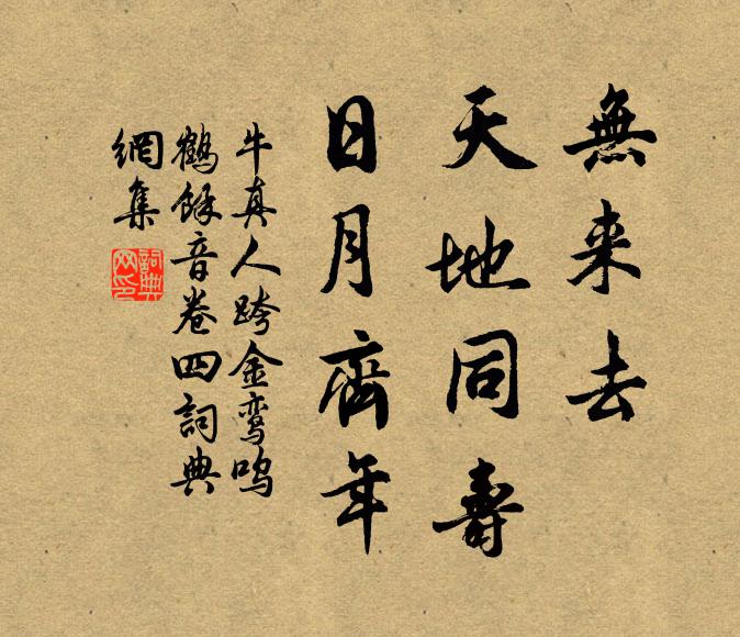 牛真人无来去，天地同寿，日月齐年书法作品欣赏