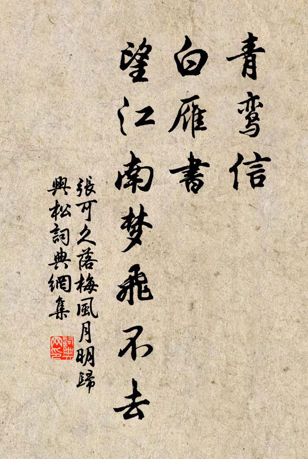 张可久青鸾信，白雁书，望江南梦飞不去书法作品欣赏