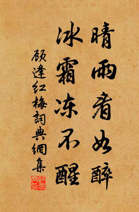 顾逢晴雨看如醉，冰霜冻不醒书法作品欣赏