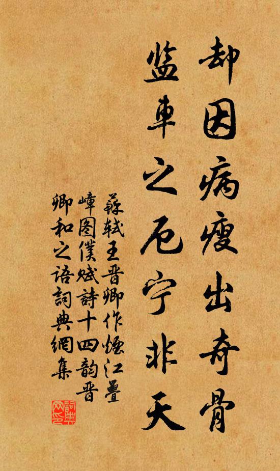 苏轼却因病瘦出奇骨，监车之厄宁非天书法作品欣赏