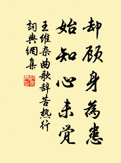 王维却顾身为患，始知心未觉书法作品欣赏