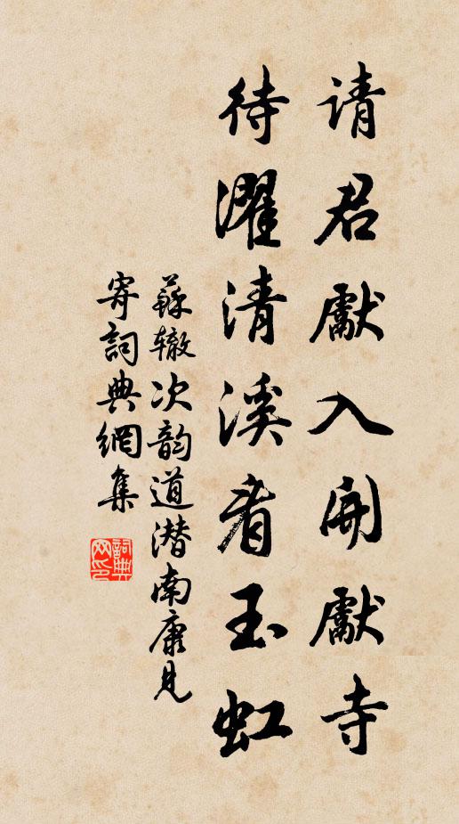 苏辙请君先入开先寺，待濯清溪看玉虹书法作品欣赏