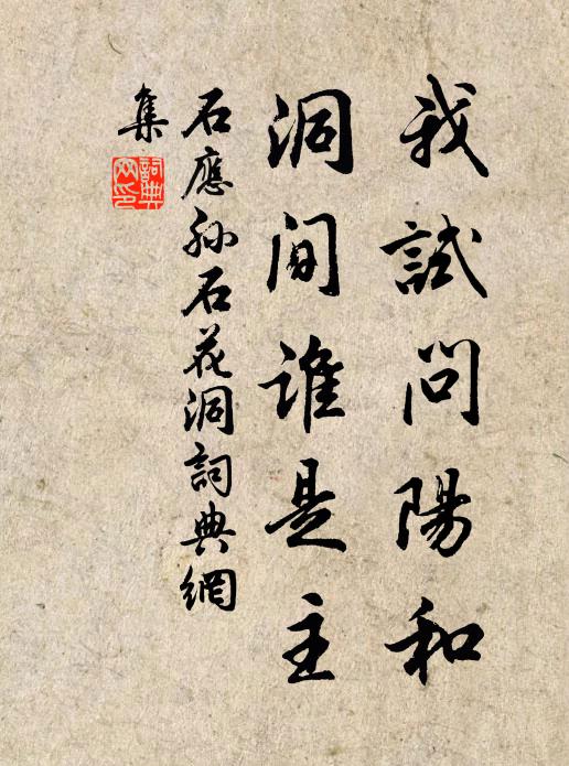 石应孙我试问阳和，洞间谁是主书法作品欣赏