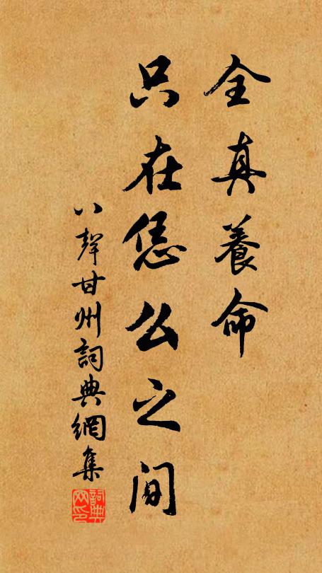 佚名全真养命，只在恁么之间书法作品欣赏