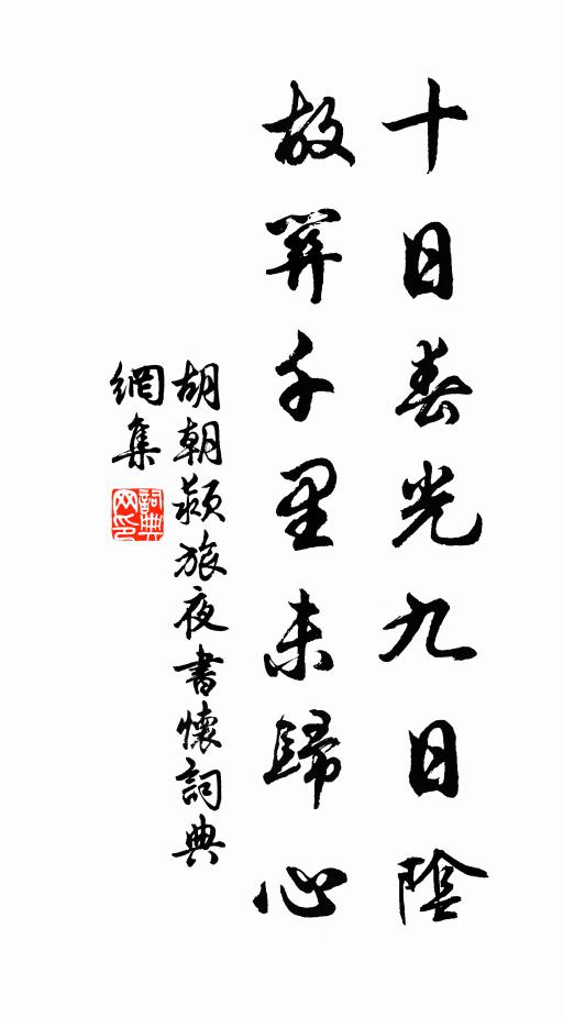 胡朝颍十日春光九日阴，故关千里未归心书法作品欣赏