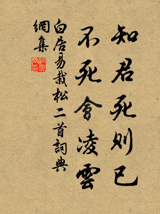 白居易知君死则已，不死会凌云书法作品欣赏