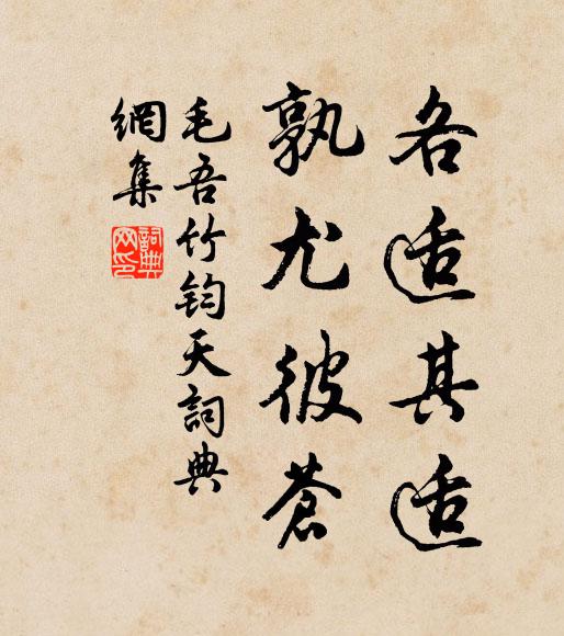 毛吾竹各适其适,孰尤彼苍书法作品欣赏