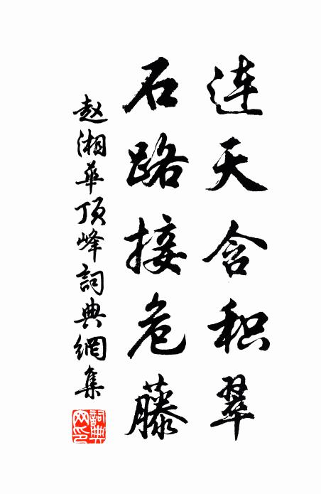 赵湘连天含积翠，石路接危藤书法作品欣赏