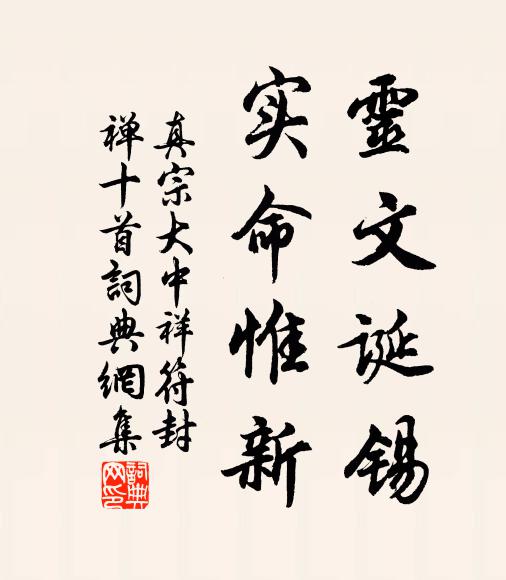 真宗灵文诞锡，实命惟新书法作品欣赏