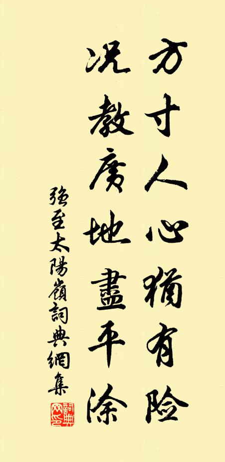 强至方寸人心犹有险，况教广地尽平涂书法作品欣赏