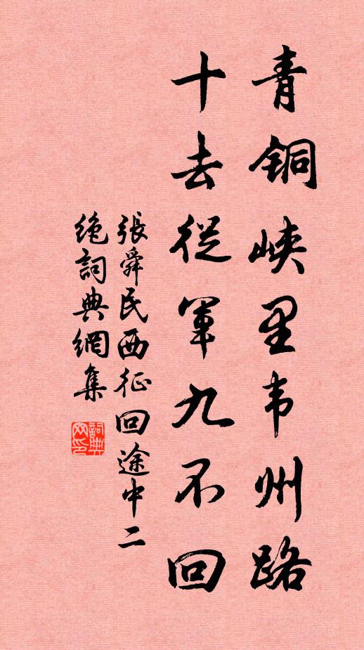 张舜民青铜峡里韦州路，十去从军九不回书法作品欣赏