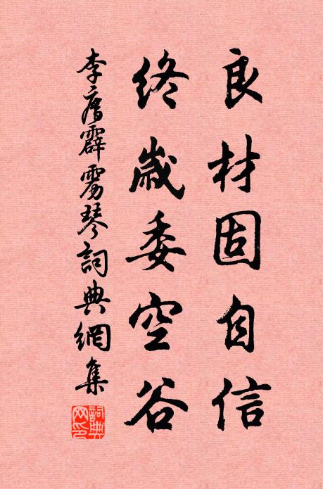 李廌良材固自信，终岁委空谷书法作品欣赏