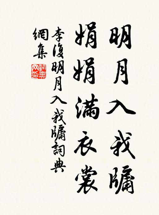 李复明月入我牖，娟娟满衣裳书法作品欣赏