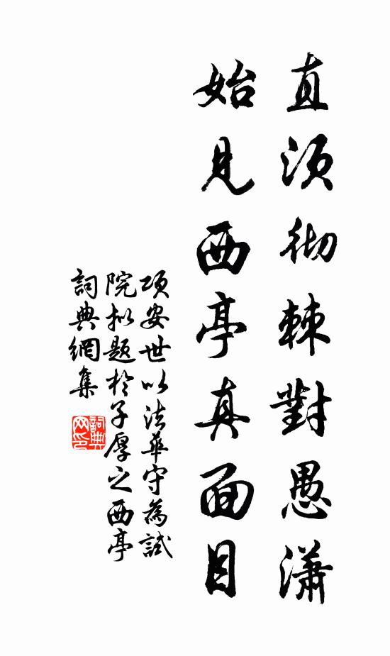 项安世直须彻棘对愚潇，始见西亭真面目书法作品欣赏