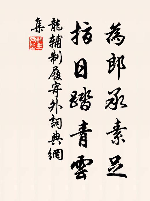 龙辅为郎承素足，指日踏青云书法作品欣赏