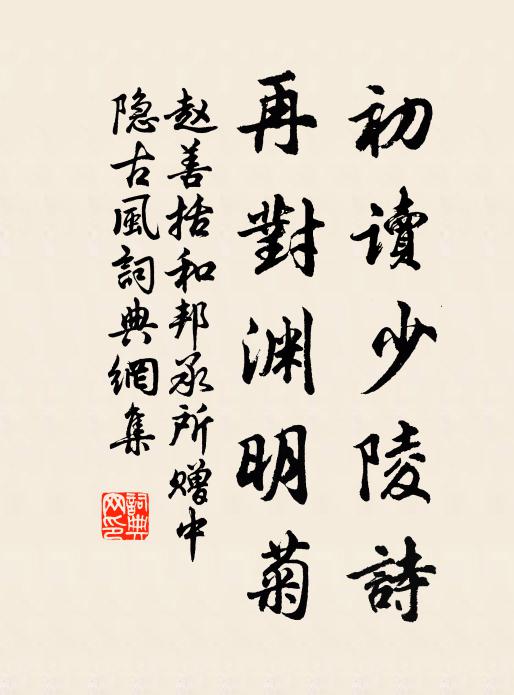 赵善括初读少陵诗，再对渊明菊书法作品欣赏