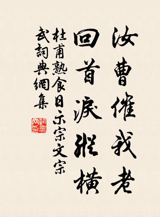 杜甫汝曹催我老，回首泪纵横书法作品欣赏