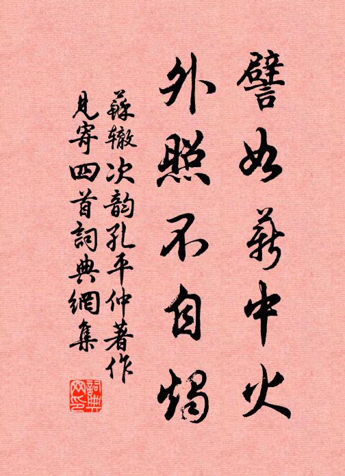 苏辙譬如薪中火，外照不自烛书法作品欣赏