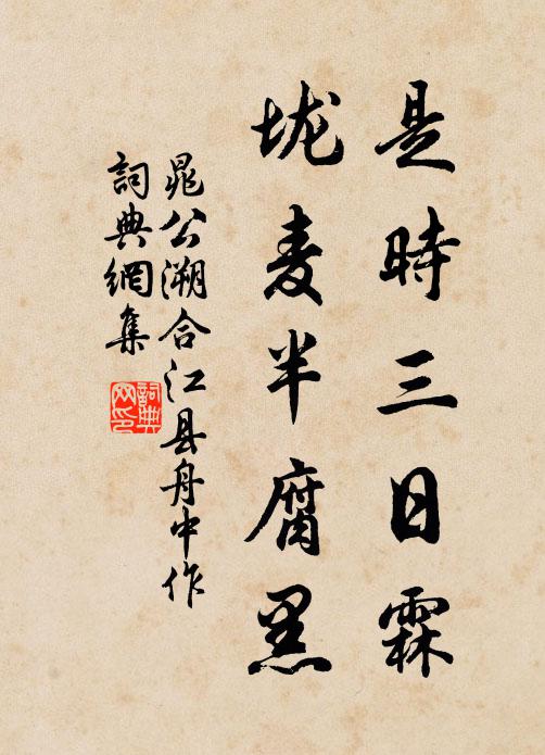 晁公溯是时三日霖，垅麦半腐黑书法作品欣赏