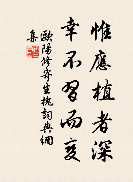 欧阳修惟应植者深，幸不习而变书法作品欣赏