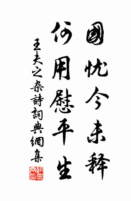 王夫之国忧今未释，何用慰平生书法作品欣赏
