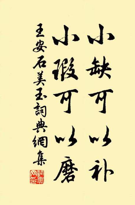 王安石小缺可以补，小瑕可以磨书法作品欣赏