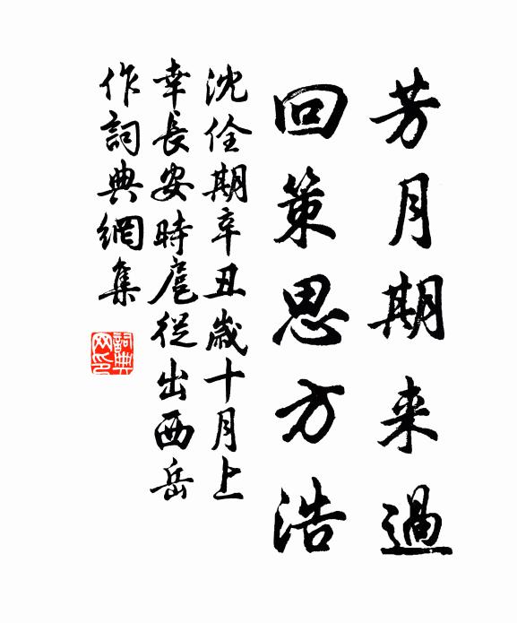 沈佺期芳月期来过，回策思方浩书法作品欣赏