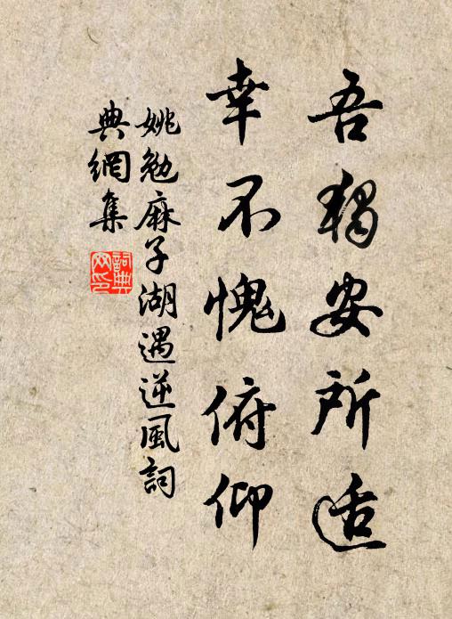 姚勉吾独安所适，幸不愧俯仰书法作品欣赏