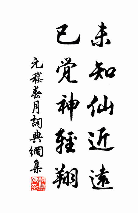 元稹未知仙近远，已觉神轻翔书法作品欣赏