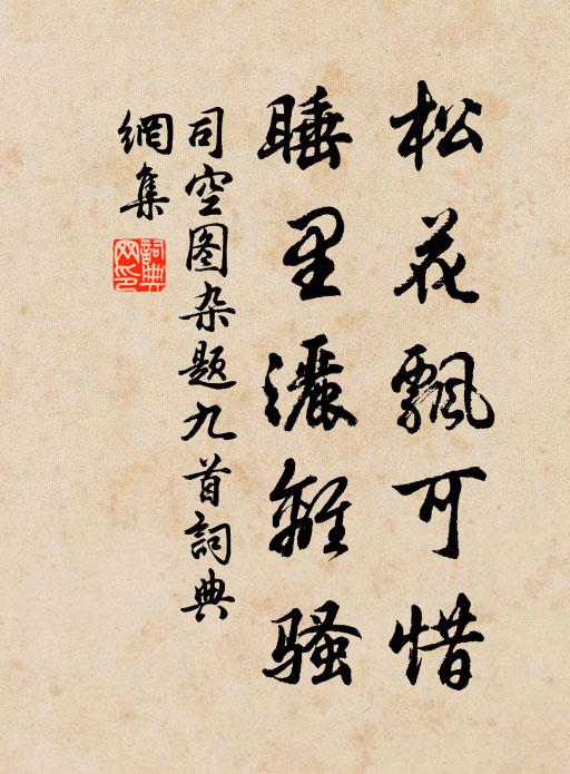 司空图松花飘可惜，睡里洒离骚书法作品欣赏