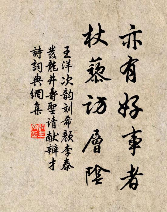 王洋亦有好事者，杖藜访层阴书法作品欣赏