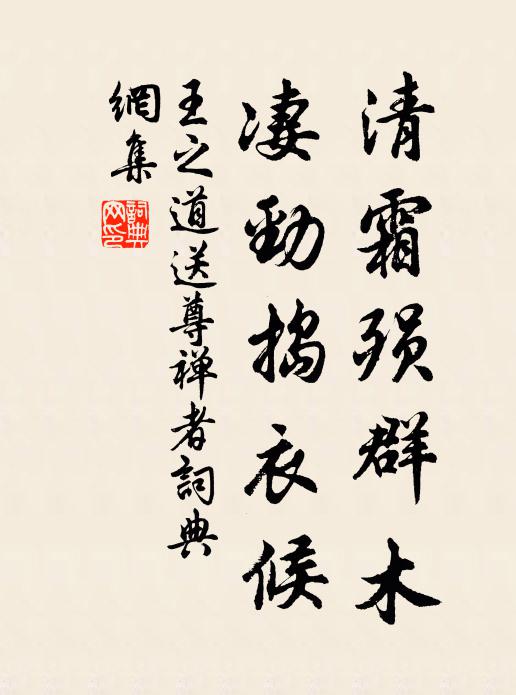 王之道清霜殒群木，凄劲捣衣候书法作品欣赏