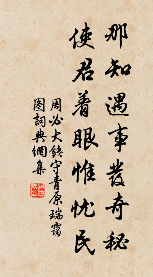 周必大那知遇事发奇秘，使君着眼惟忧民书法作品欣赏
