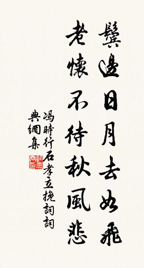 冯时行鬓边日月去如飞，老怀不待秋风悲书法作品欣赏