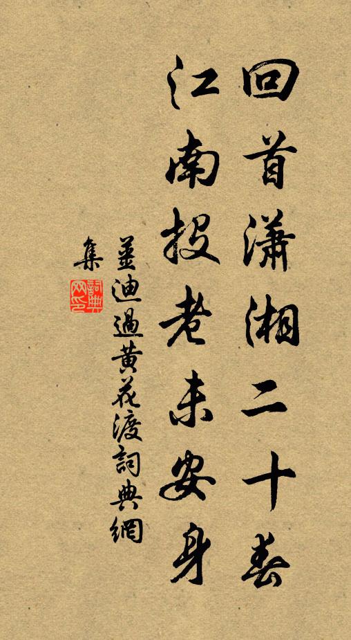 姜迪回首潇湘二十春，江南投老未安身书法作品欣赏