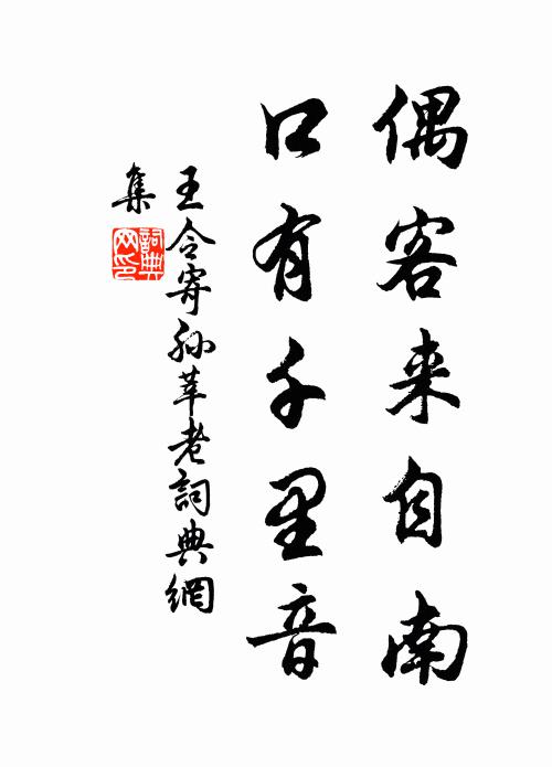 王令偶客来自南，口有千里音书法作品欣赏