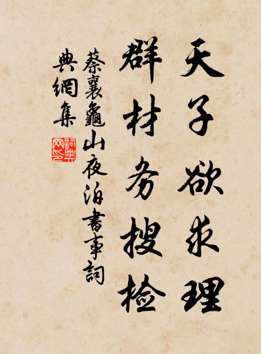 蔡襄天子欲求理，群材务搜检书法作品欣赏