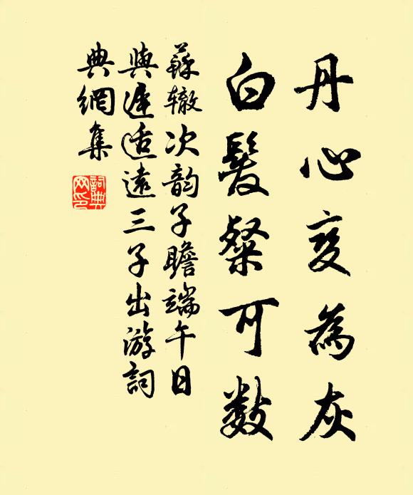 苏辙丹心变为灰，白发粲可数书法作品欣赏