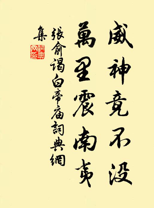 张俞威神竟不没，万里震南夷书法作品欣赏