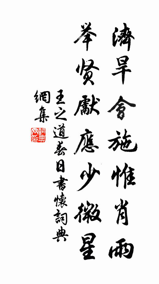 王之道济旱会施惟肖雨，举贤先应少微星书法作品欣赏