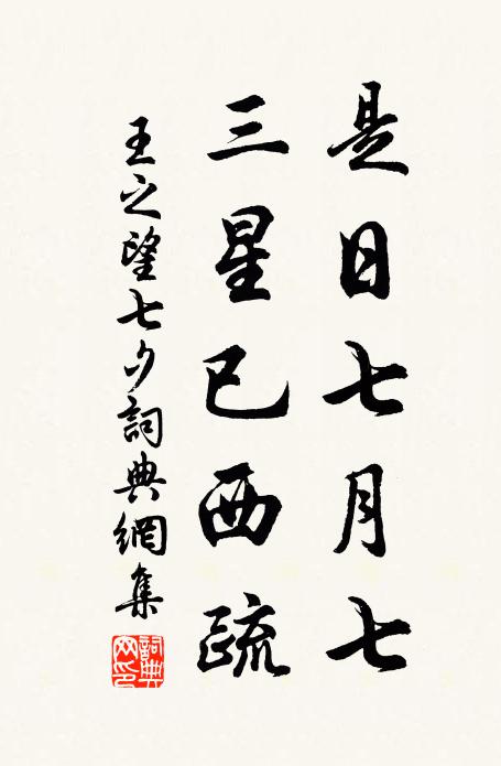 王之望是日七月七，三星已西疏书法作品欣赏