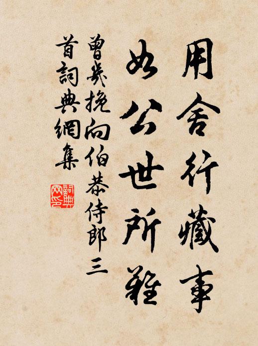 曾几用舍行藏事，如公世所难书法作品欣赏