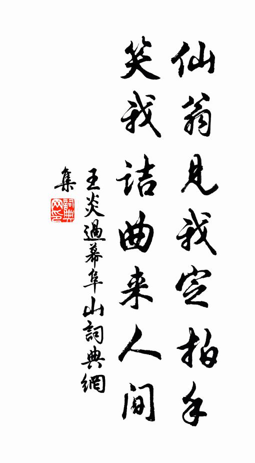 王炎仙翁见我定拍手，笑我诘曲来人间书法作品欣赏