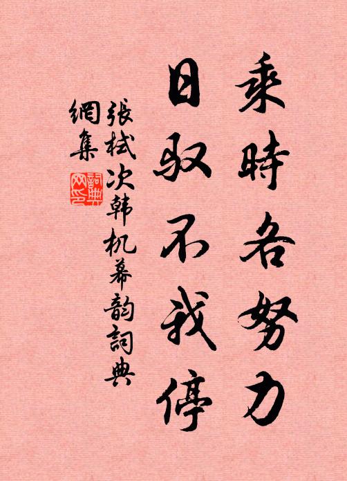 张栻乘时各努力，日驭不我停书法作品欣赏