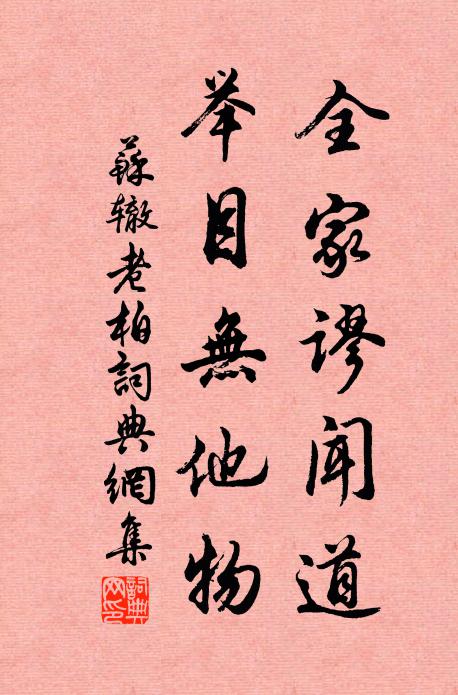 苏辙全家谬闻道，举目无他物书法作品欣赏