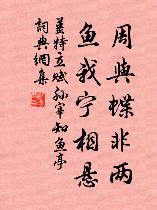 姜特立周与蝶非两，鱼我宁相悬书法作品欣赏